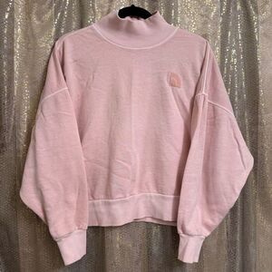 The North Face Light Pink Funnel Neck Boxy Pullover Sweater Women's Medium